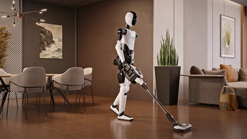 Humanoid robot in a household
