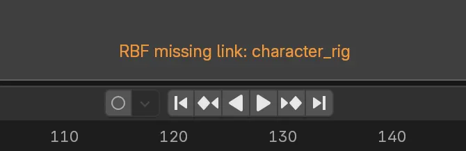 An on-screen message informs about missing data in the RBF setup.