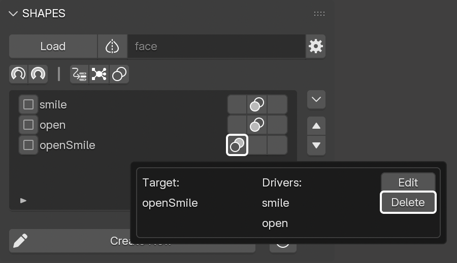 Deleting a Combo from the Combo Info panel.