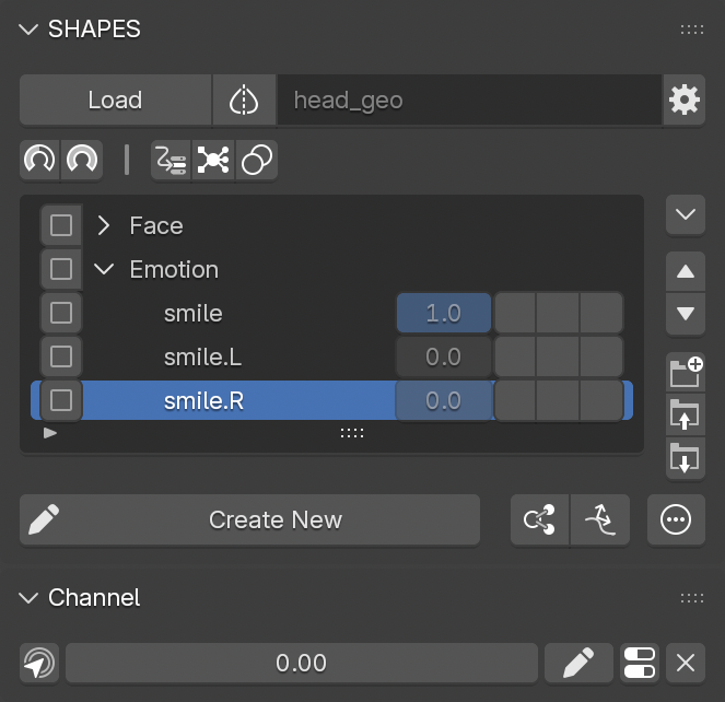 The new shapes after finalizing the split.